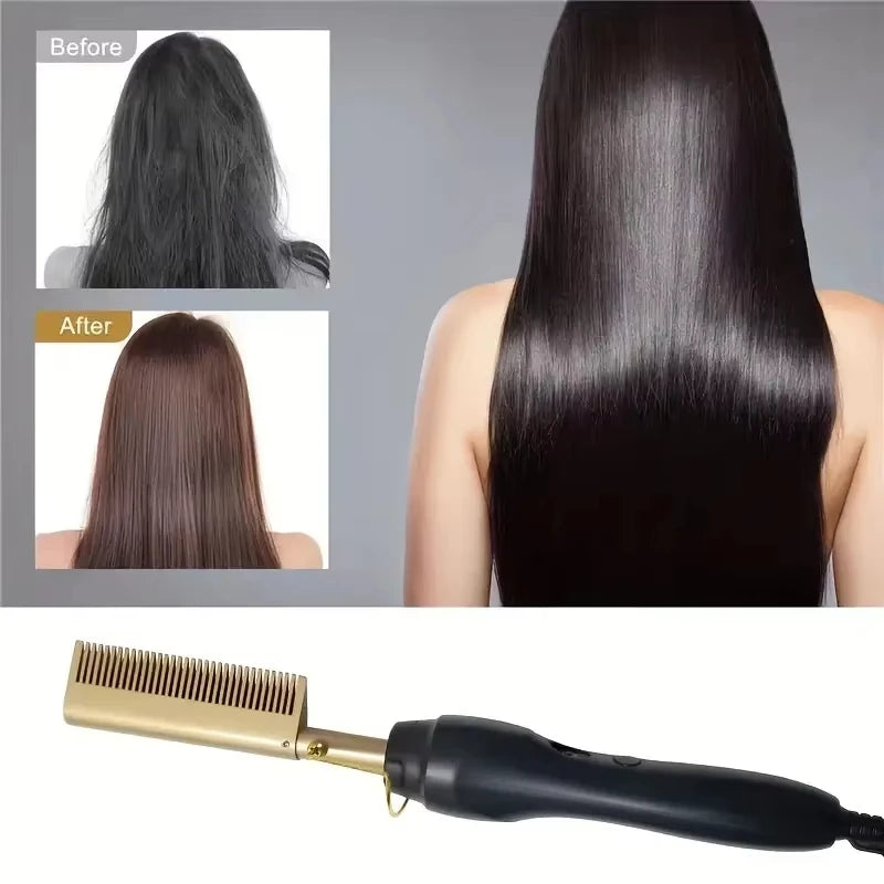 Escova Modeladora Elétrica Multifuncional 2 em 1 – Alisa, Cacheia e Modela!